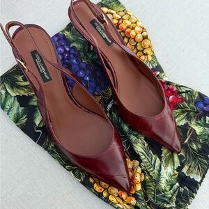 Dolce & Gabbana Deep Red Slingback Heels